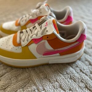 Nike Yellow and Pink Athletic Shoes